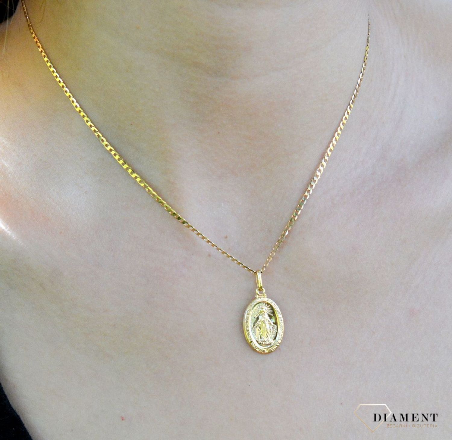 Złota zawieszka 375 'Cudowny Medalik' Maryja Niepokalana ZA 1533A 375mm (2).jpg